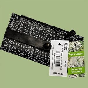 Badgley Mischka Black and White Card Holder